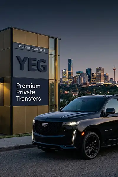 Luxury Edmonton chauffeur service black car and SUV executive transportation